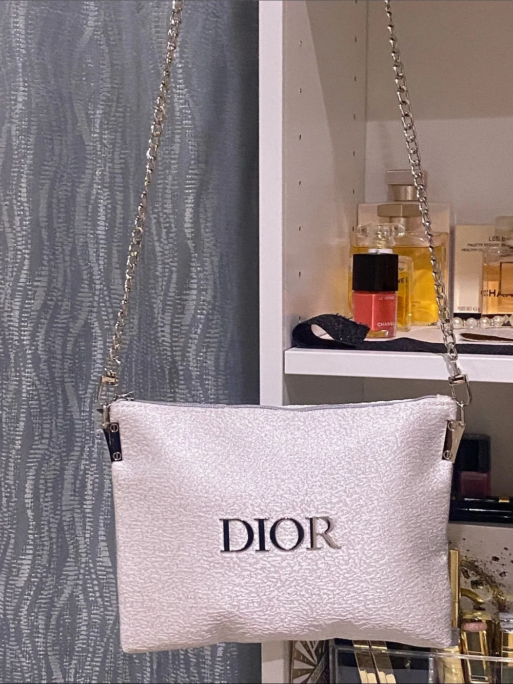 Dior Pearl White Metallic Bag